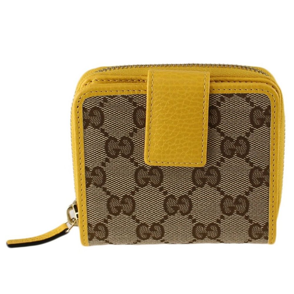 Gucci Original GG Canvas French Wallet Beige/Yellow New in box with dust bag